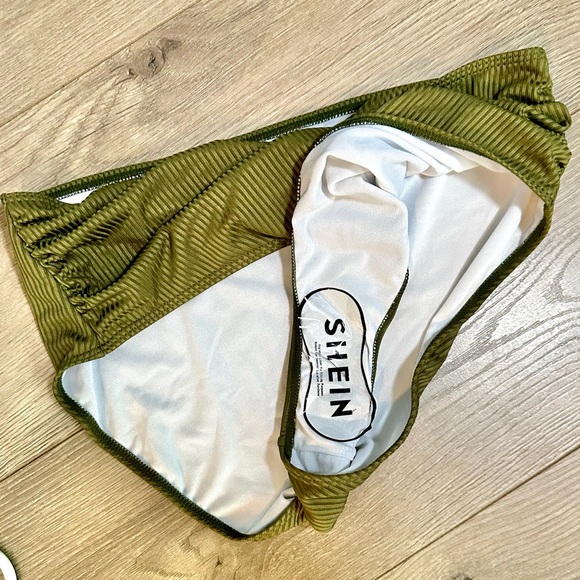 5/$20 NWOT SHEIN 1x bikini bottoms, olive green, high waist - Picture 5 of 7